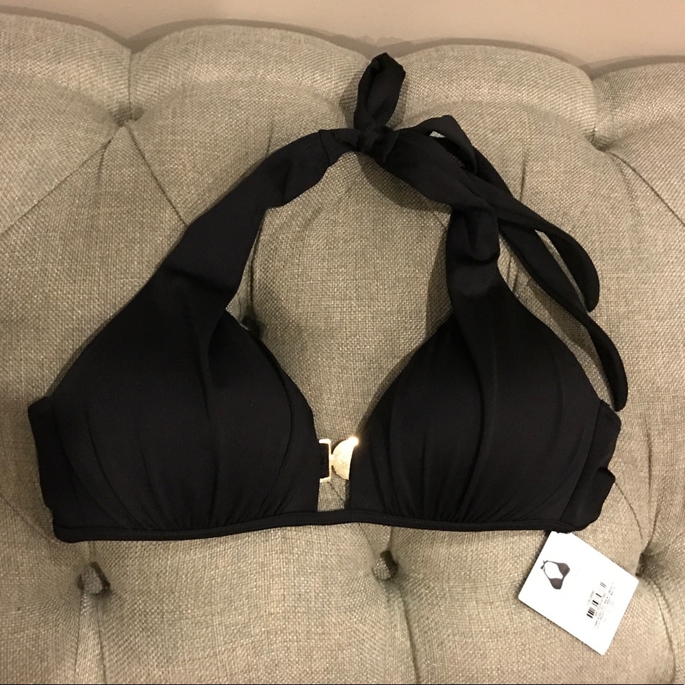 Victoria Secret black wireless halter, size M.